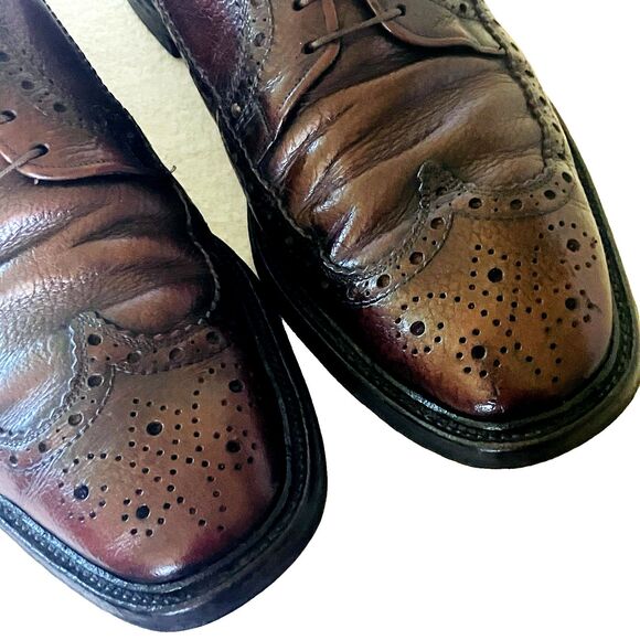 Goodyear Welt Vtg Wingtip Shoes Benchmade 457102 Brogue Derby Brown Leather 11
